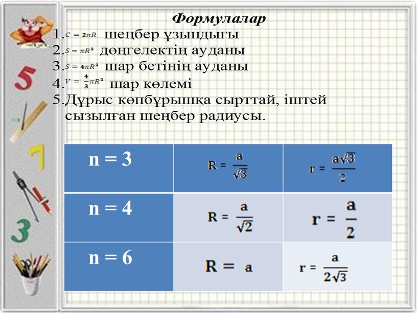 n = 3 n = 4 n = 6