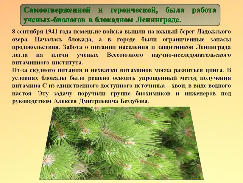 Самоотверженной и героической, была работа ученых-биологов в блокадном