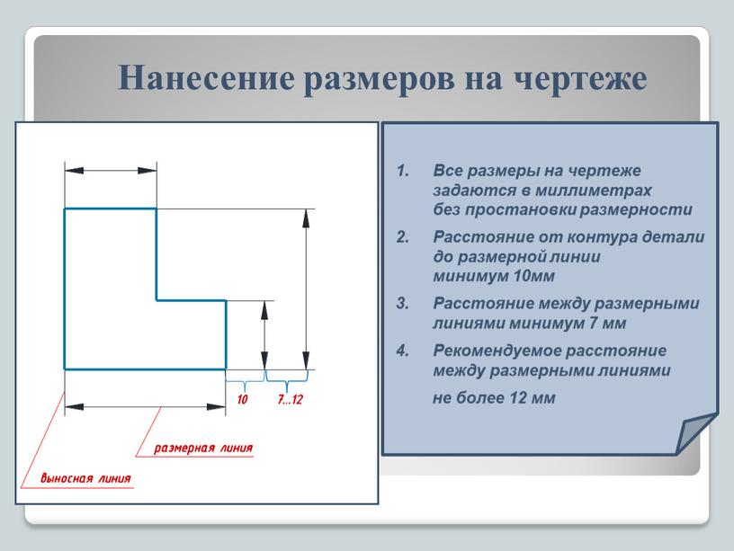 Все размеры на чертеже задаются в миллиметрах без простановки размерности