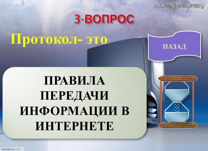 ВОПРОС Протокол- это ПРАВИЛА ПЕРЕДАЧИ