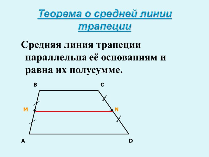 Теорема о средней линии трапеции