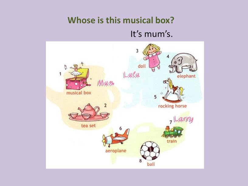 Whose is this musical box? It’s mum’s