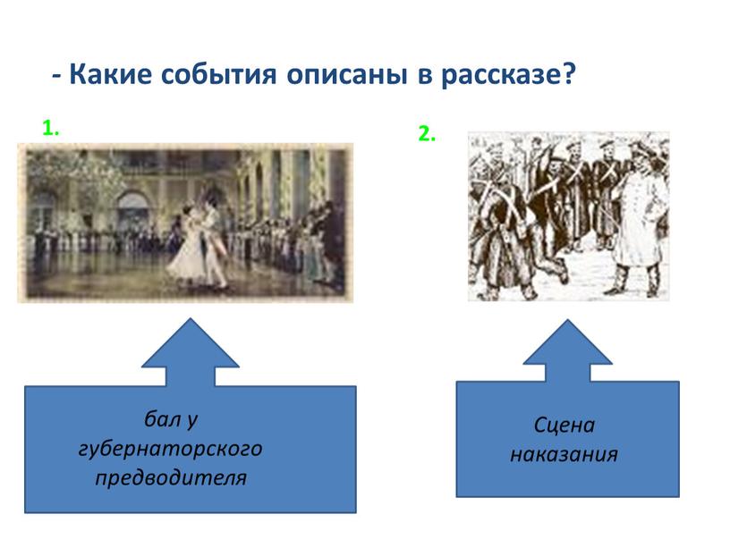 Какие события описаны в рассказе? 1