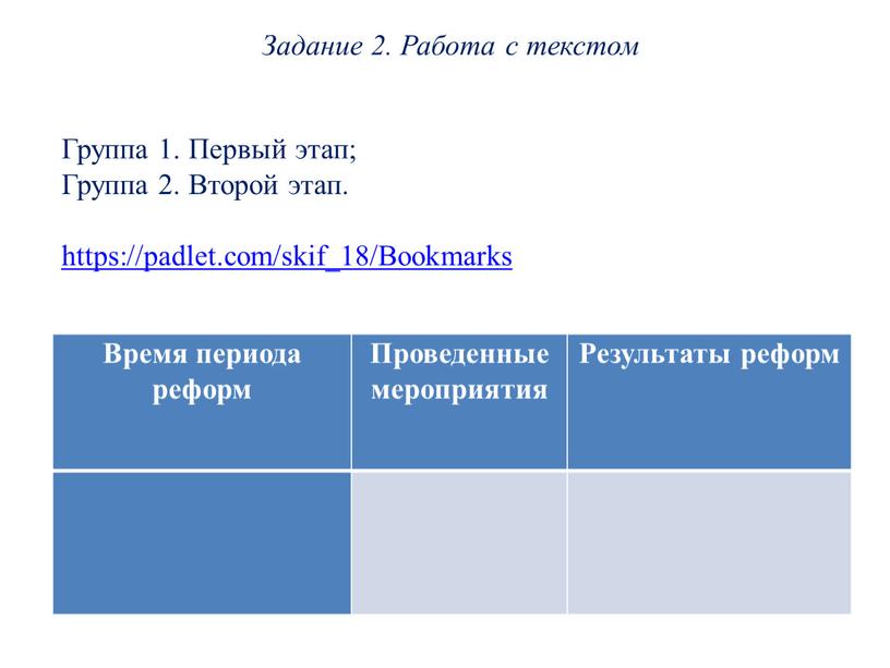 Задание 2. Работа с текстом Группа 1