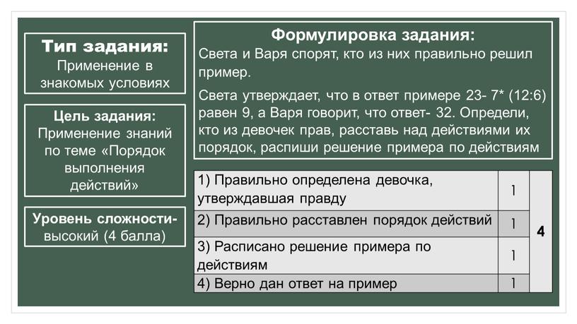 Тип задания: Применение в знакомых условиях