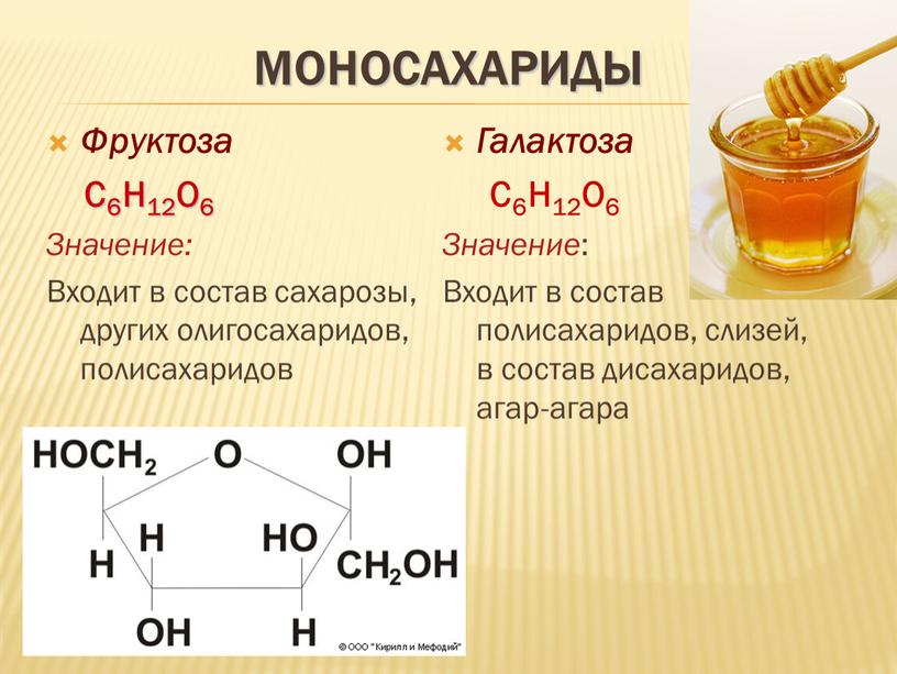 Моносахариды Фруктоза С6Н12О6