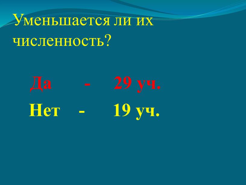 Уменьшается ли их численность?