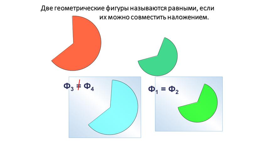 Две геометрические фигуры называются равными, если их можно совместить наложением