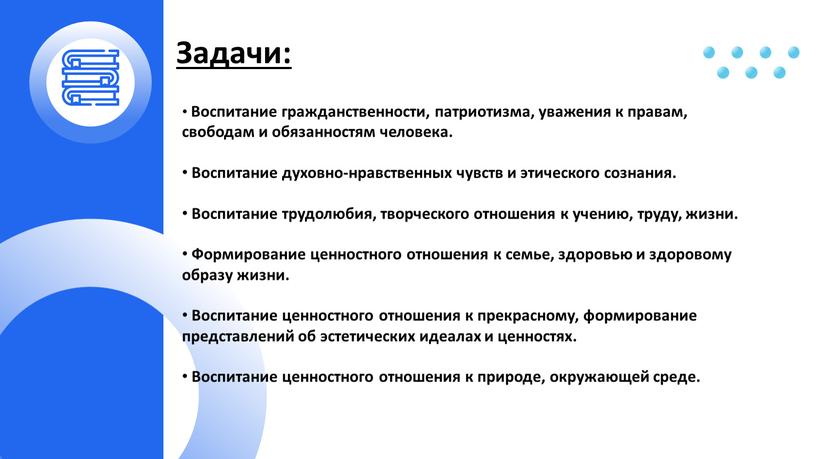 Задачи: Воспитание гражданственности, патриотизма, уважения к правам, свободам и обязанностям человека