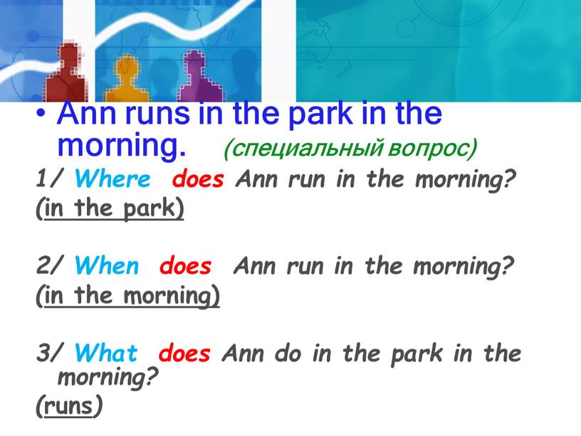 Ann runs in the park in the morning