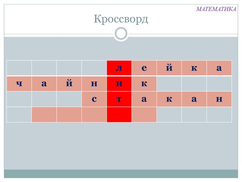 Кроссворд л е й к а ч а й н и к с т а к а н