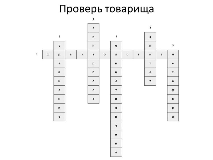 Проверь товарища 4 г 2 3 и 6 э с п о п 5 1 ф р а з е о л о г и…