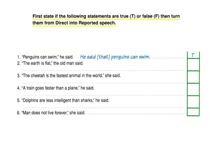 60 Reported speech. 8 class