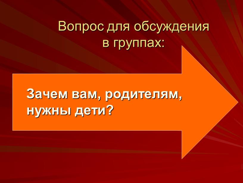 Вопрос для обсуждения в группах: