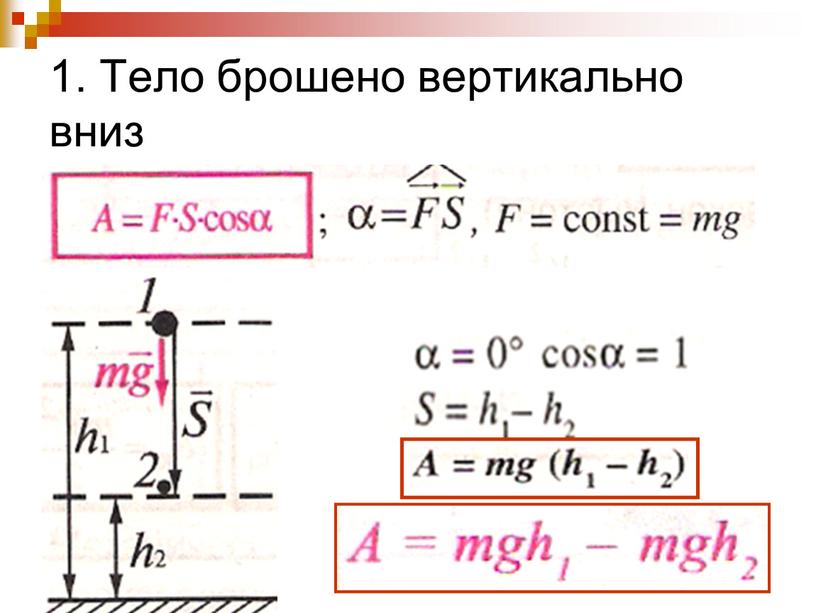 1. Тело брошено вертикально вниз