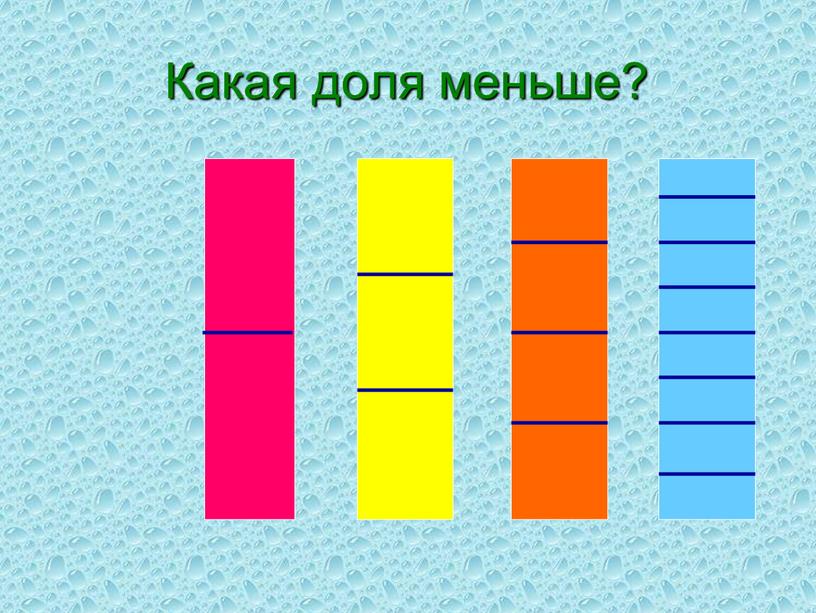 Какая доля меньше?