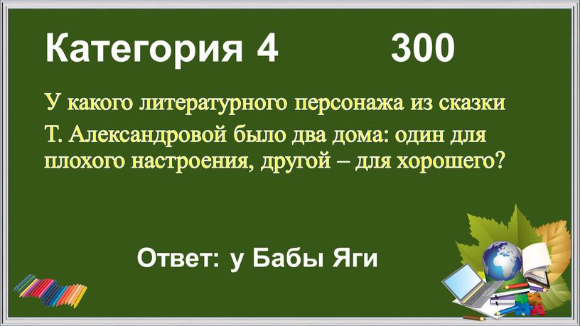 Категория 4 300 У какого литературного персонажа из сказки