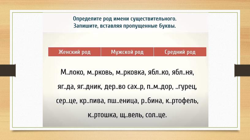 Презентация "Склонение имён существительных" 4 класс