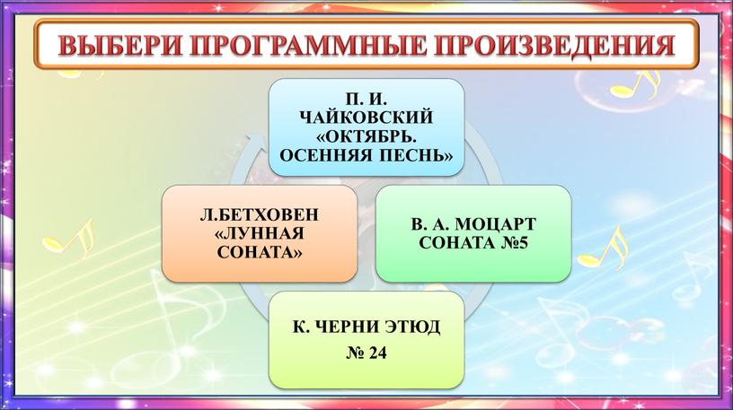 ВЫБЕРИ ПРОГРАММНЫЕ ПРОИЗВЕДЕНИЯ