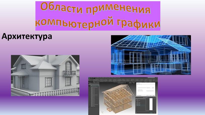 Архитектура Области применения компьютерной графики