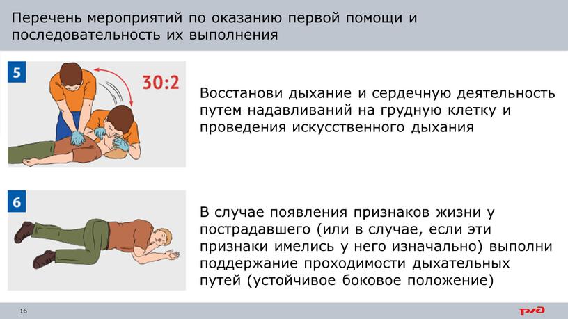 Перечень мероприятий по оказанию первой помощи и последовательность их выполнения