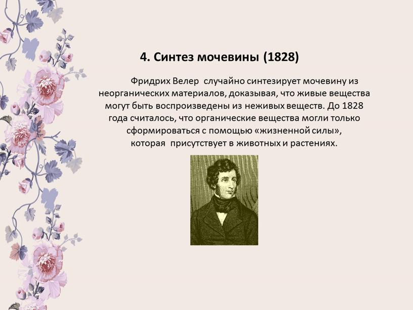 Синтез мочевины (1828) Фридрих