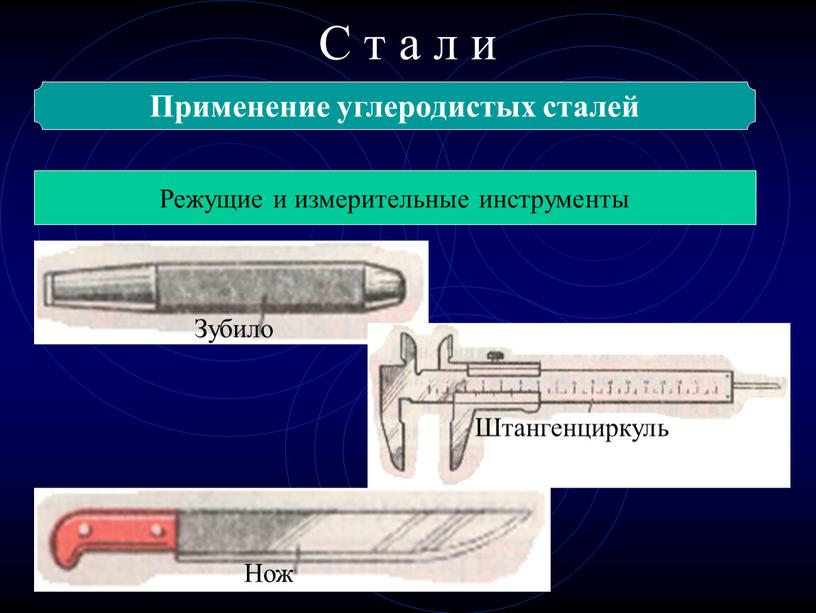 С т а л и Применение углеродистых сталей