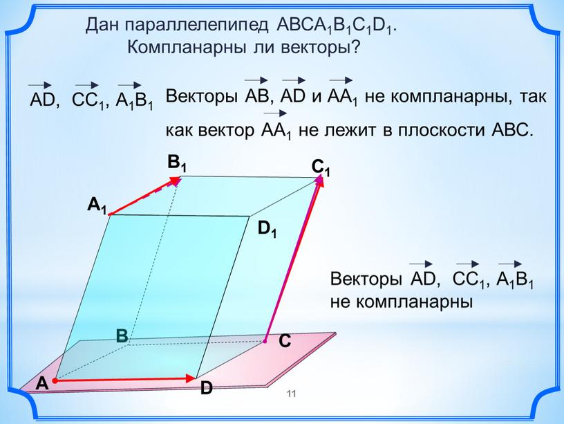 Дан параллелепипед АВСA1B1C1D1