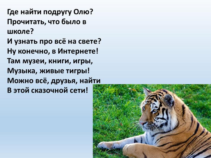 Где найти подругу Олю? Прочитать, что было в школе?