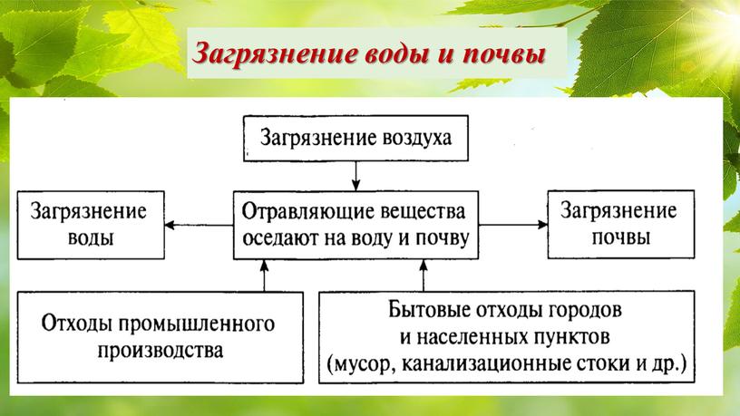 Загрязнение воды и почвы