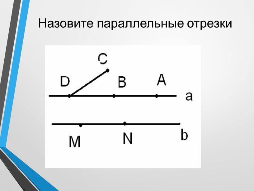 Назовите параллельные отрезки