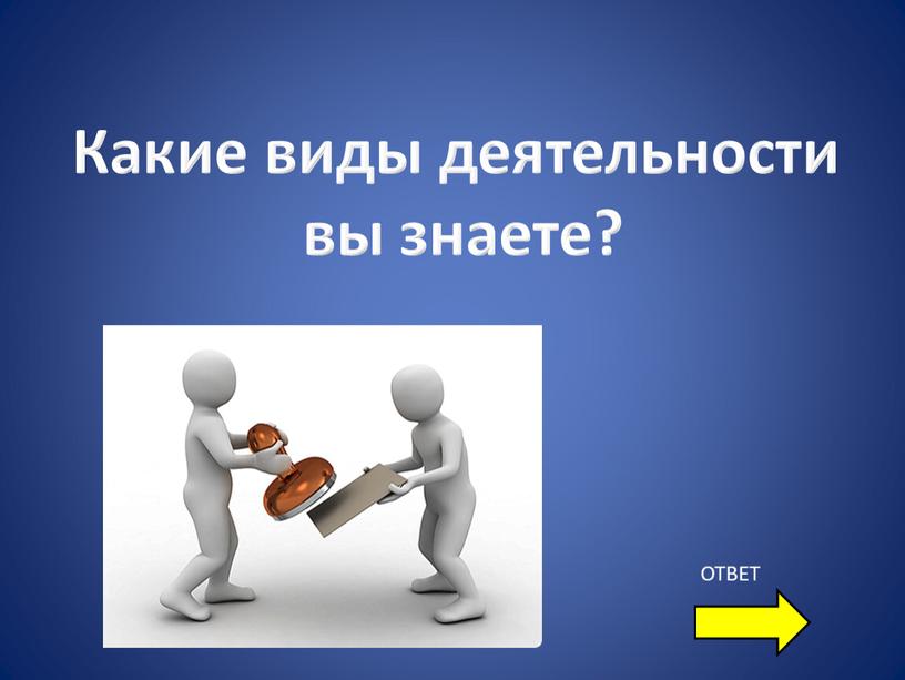 Какие виды деятельности вы знаете?