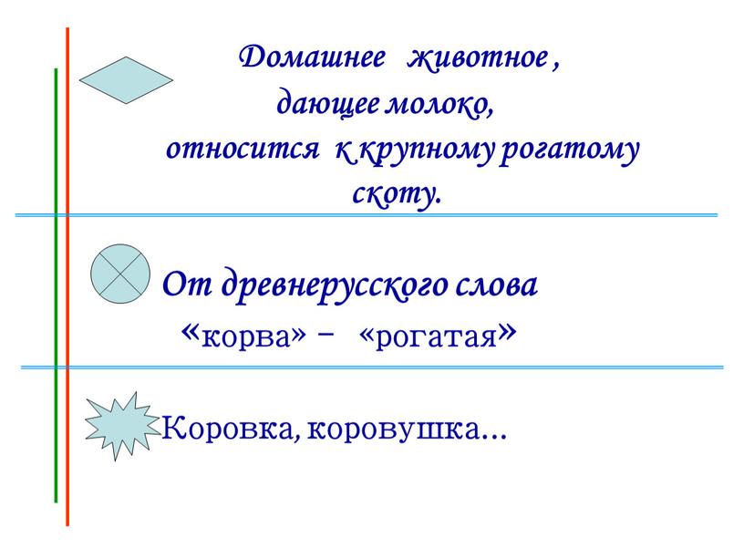 Домашнее животное , дающее молоко, относится к крупному рогатому скоту