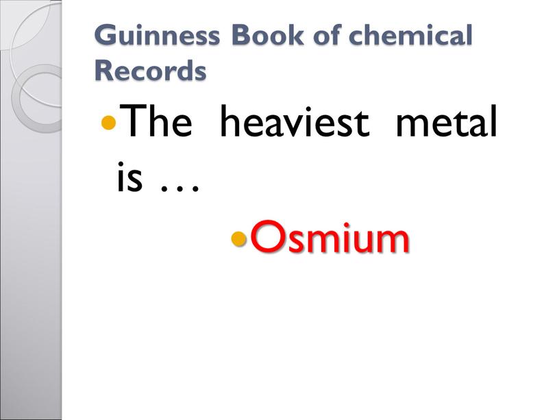 Guinness Book of chemical Records