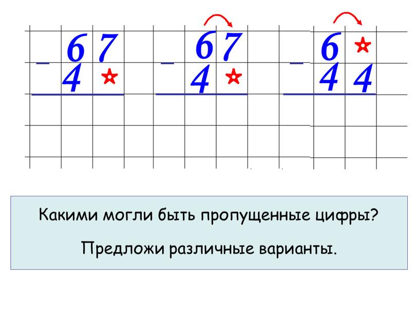 Какими могли быть пропущенные цифры?