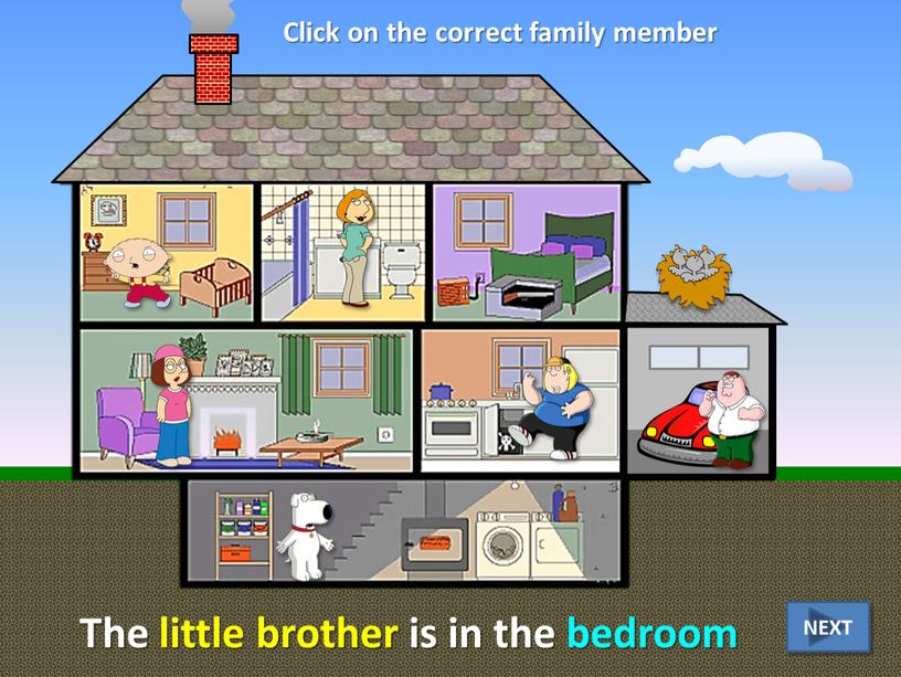 The little brother is in the bedroom