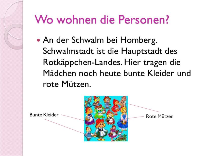 Wo wohnen die Personen? An der