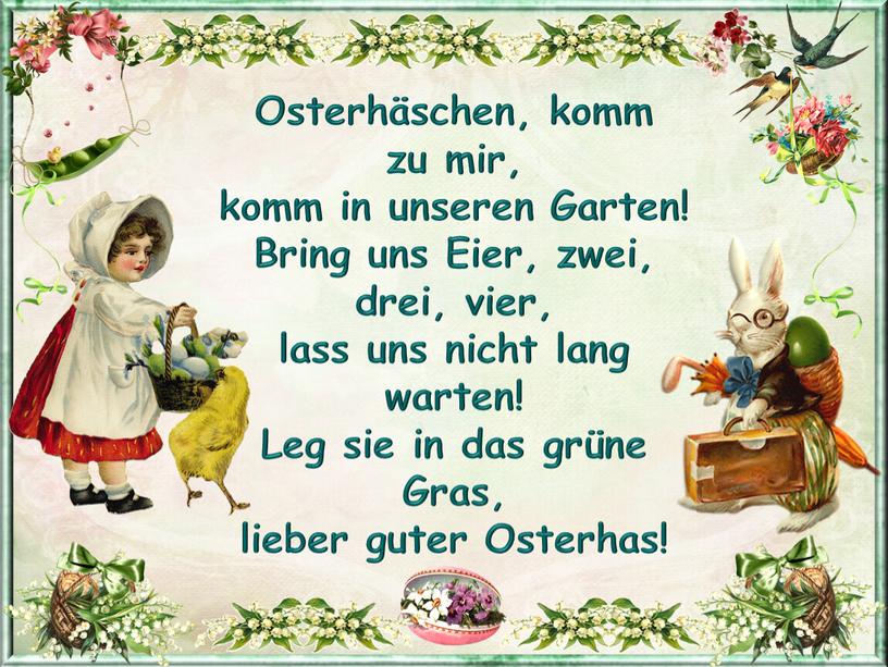 Osterhäschen, komm zu mir, komm in unseren