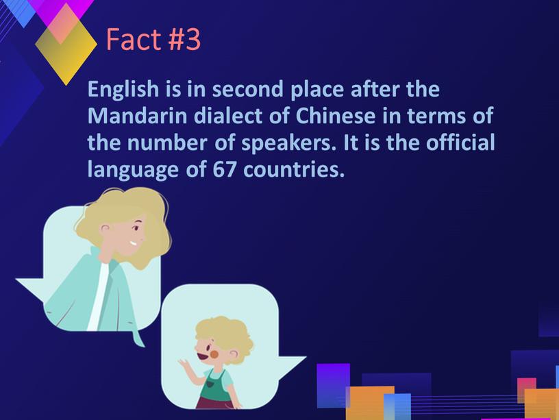 Fact #3 English is in second place after the