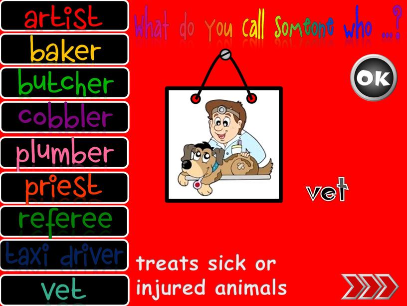 treats sick or injured animals