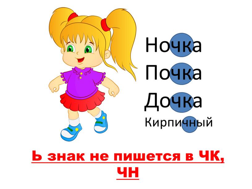 Ночка Почка Дочка Кирпичный Ь знак не пишется в