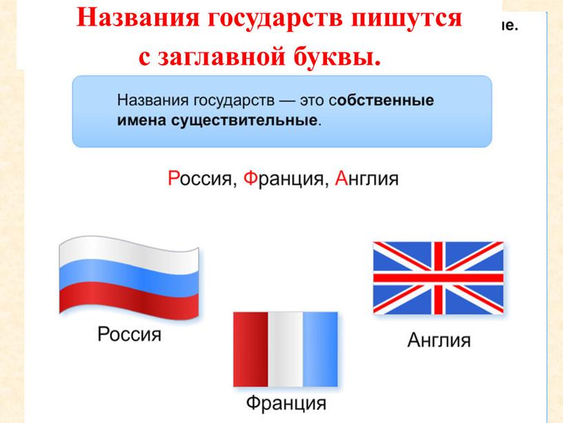 Названия государств пишутся с заглавной буквы