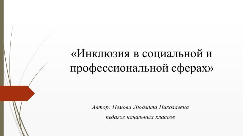 Инклюзия в социальной и профессиональной сферах»