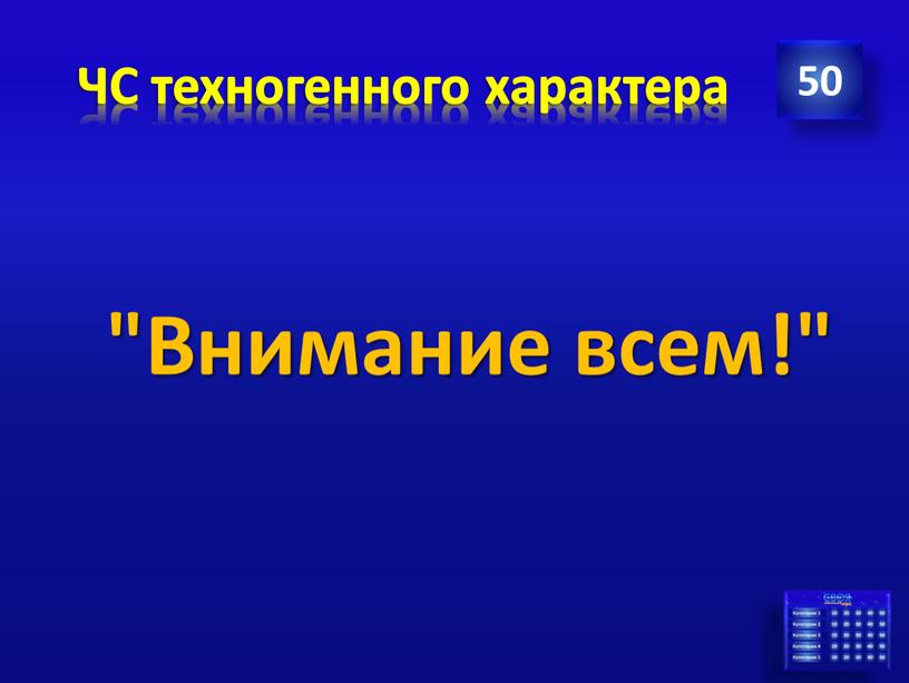 ЧС техногенного характера 50 "Внимание всем!"