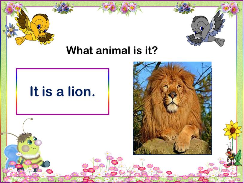 What animal is it? It is a lion