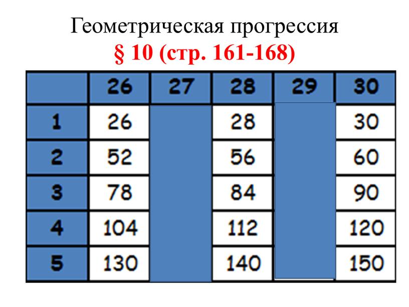 Геометрическая прогрессия § 10 (стр