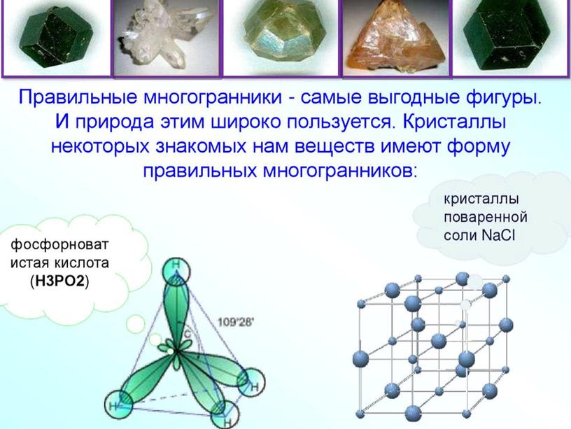 Правильные многогранники, их применение в различных областях.