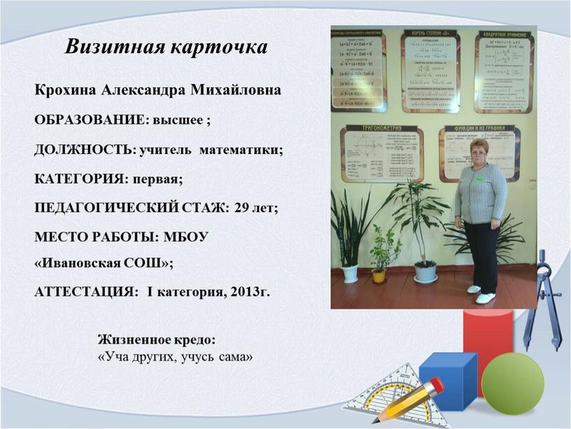 Визитная карточка Крохина Александра