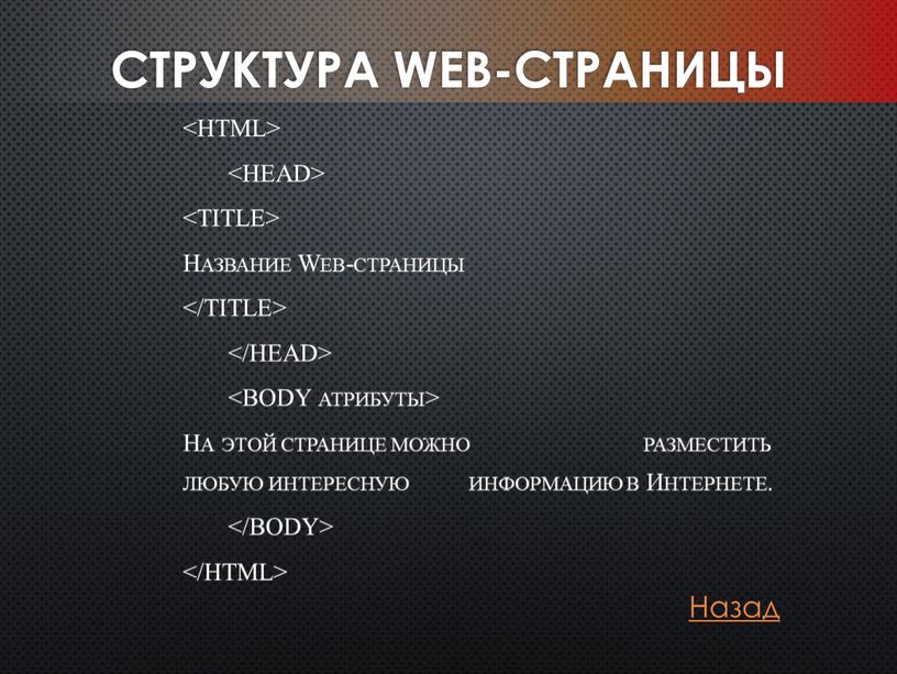 Структура Web-страницы Название