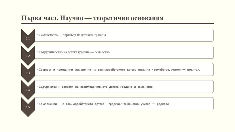 Първа част. Научно — теоретични основания